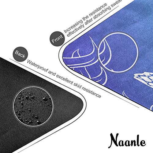 Naanle Sea Turtle Yoga Mat with Carrying Bag Set, Turtle Exercise Mat Foldable Non Slip Travel Lightweight Workout Rug for Home Gym Yoga Pilates Stretching Floor Fitness 71x26 in - color: White 03