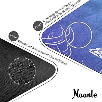 Naanle Sea Turtle Yoga Mat with Carrying Bag Set, Turtle Exercise Mat Foldable Non Slip Travel Lightweight Workout Rug for Home Gym Yoga Pilates Stretching Floor Fitness 71x26 in - color: White 03