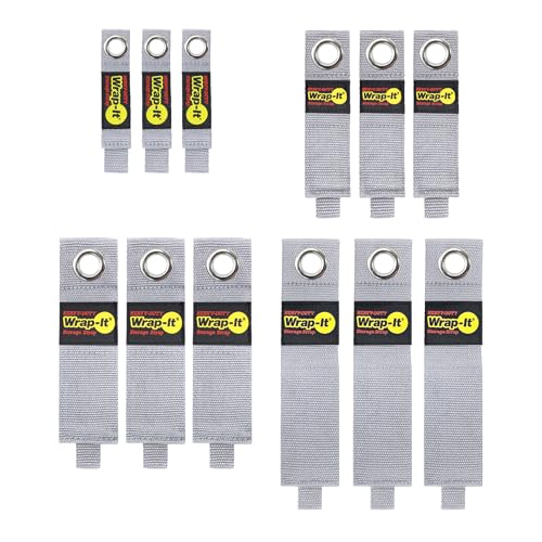Heavy-Duty Wrap-It Storage Straps - (Assorted 12 Pack) Silver - color: Silver, size: Assorted 12-Pack
