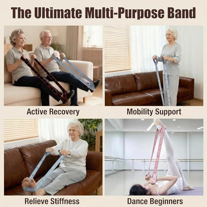 Resistance Bands for Working Out, Numbered Fabric Exercise Bands for Women Men, Non-Slip Stretching Strap with Loops for Yoga, Pilates, Physical Therapy,Dance, Home Workout Equipment