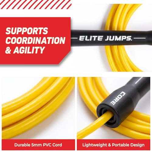 Elite Jumps Core 5mm, PVC Adjustable Skipping Rope - color: Silver