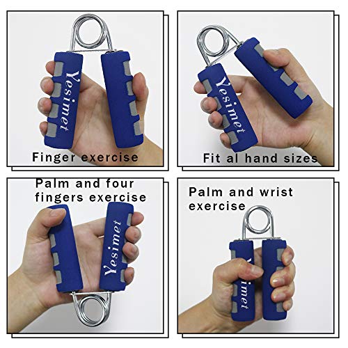 2 Pack Hand Grip Strengthener Set, Forearm Exerciser, Finger Gripper, Grip Strength Trainer, Hand Grip- Soft Foam Hand Exercise for Quickly Increasing Wrist Forearm and Finger Strength