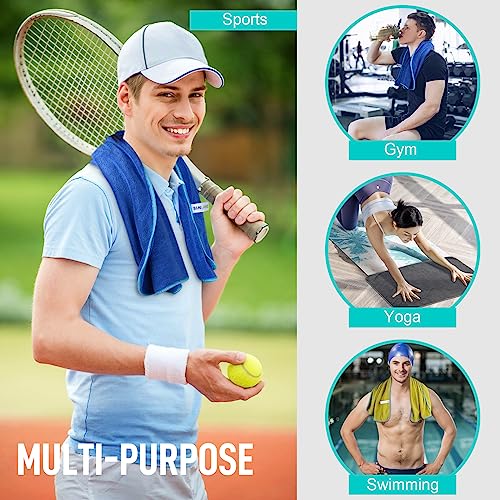 Microfiber Gym Towels Super Absorbent Compact Travel Workout Towel Quick Dry Camping Sweat Towel for Sports Beach Swimming Backpacking Hiking and Yoga Men Women 16 Inch X 32 Inch