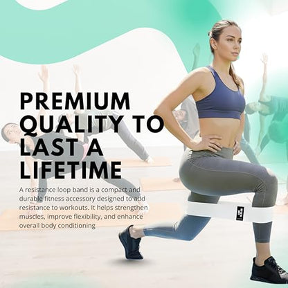 Fabric Resistance Bands for Squats, Glutes & Legs – 3‑Level Non‑Slip Booty Bands Set – Thick Loop Bands for Women & Men – Home Workout, Pilates & Yoga - color: Cream, Grey, Black