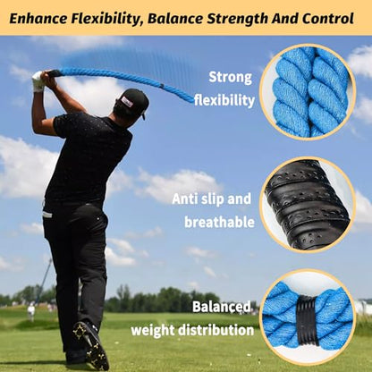 Golf Swing Training Aid,Golf Rope Swing Trainer, Golf Multi-Purpose Training Rope Suitable for Physical Training, Warm-Up Exercises, Strength and Rhythm Control
