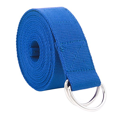 Gelante Fitness Exercise Yoga Strap - Durable Cotton 10 Feet Long - color: Royal Blue