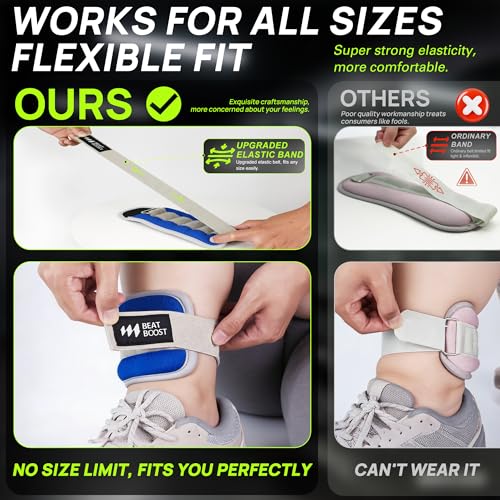 Ankle Wrist Weights for Women Men A Pair of 1 2 3 4 6 8 10 Lbs Arm Leg Weight Set with Adjustable Straps for Walking Pilates Exercise Workout Gym Aerobics