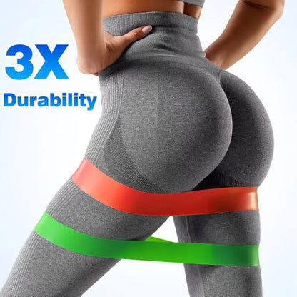 Resistance Bands Set of 5 – Loop Exercise Bands for Working Out, Stretching, Strength Training | Home Gym Equipment for Women & Men | Pilates, Yoga, Physical Therapy, Glute Leg Arm Workout
