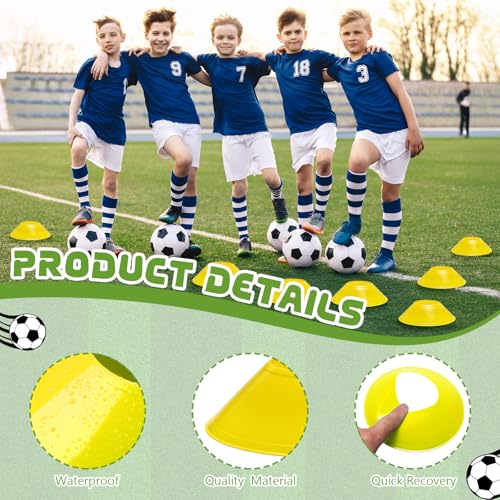 12 Pcs Mini Soccer Cones for Sport Agility Disc Cones Soccer Training for Agility Drills Sports Football