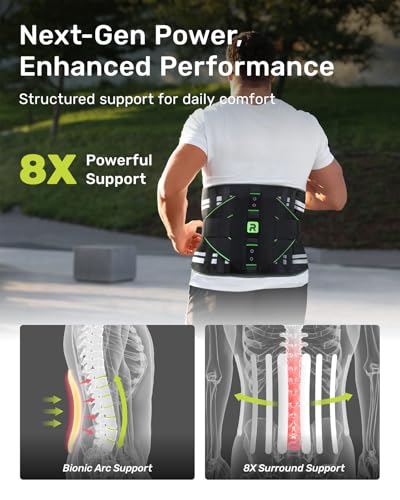 Rakiie Back Brace for Lower Back Pain Relief with 8 Stays - color: Green, size: Small