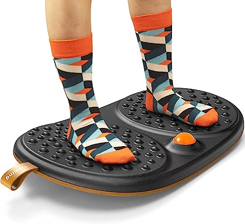Trobing Standing Desk Mat Balance Board with Rollerball, Wooden Wobble Anti Fatigue Mat Balance Board for Standing Desk, Home Office Non-Slip Comfort Floor Mat to Relieve Foot, Knee, and Back Pain - color: A: Medium Black ( 21 inch ）