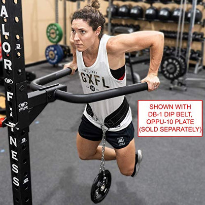 Valor Fitness Power Rack Dip Handle Attachments with Multiple Fits - Options Compatible with 2" & 2.5" Uprights and 3" Rigs with 1" Hole - Strength Training Accessory - size: 3" x 3" Frame