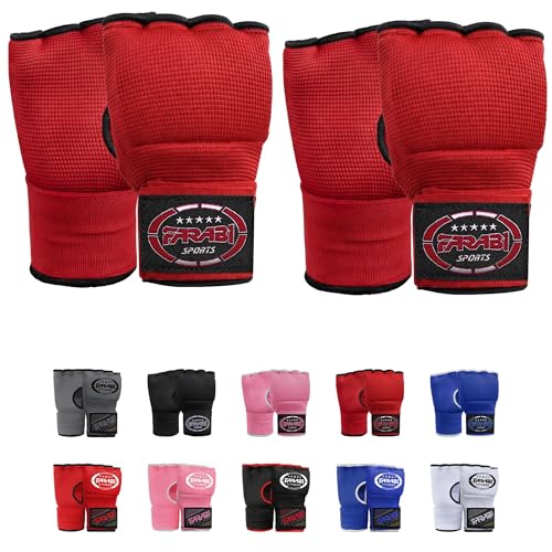 FARABI Kids Hybrid Boxing Inner Gloves Punching Boxing Gloves - color: All Red (Pack of 2)