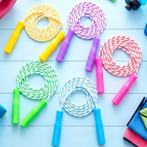 Aoriher 5 Pack Jump Rope Kids Adjustable Nylon Fitness Skipping Ropes