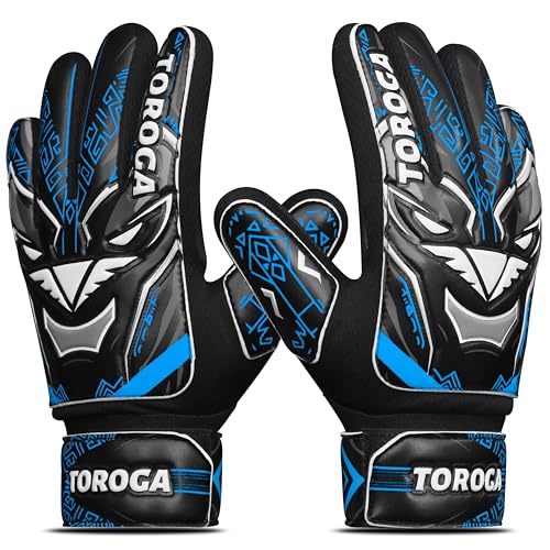 Goalkeeper Gloves for Kids & Youth – Soccer Goalie Gloves, Strong Latex Grip, Double Wrist Support & Breathable Mesh – Boys Football Gloves