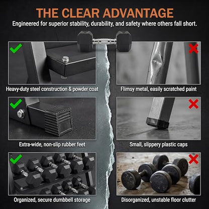 Ritafer Hex Rubber Dumbbell Set 350/450/550 lbs, Coated Encased Iron Free Weights Dumbbells Set, 6-10 Pair Dumbbells with Storage Rack for Strength Training Home Gym - style: 350LB