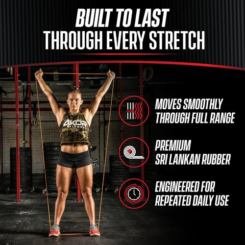 4KOR 41” Resistance Band 2-Pack – 5–15 lb Exercise Bands with a Satisfying Stretch from Sri Lankan Latex – Long Fitness Loops for Physical Therapy, Stretching, Workout or Light Pull-Up Assistance