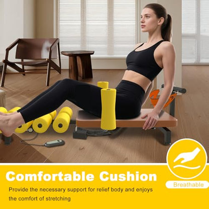 Fitness Full Body Traction Table, Massage Cervical Traction Bench & Lumbar Traction Bed, Home Stretch Decompression Machine for Tension Relief, Lumbar Stretching - color: Brown
