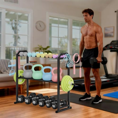 IMAYCC 3 Tier Dumbbell Rack Weight Rack Heavy Duty Weight Storage Organizer for Home Gym, Up to 390 lb Capacity for Dumbbells Kettlebells Weight Plates(dumbbell rack stand only)