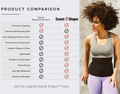 Sweat Shaper Waist Trimmer for Women, Waist Trainer Sauna Belt, Neoprene-free Waist Cincher, Thermo Sauna Slimming Belt