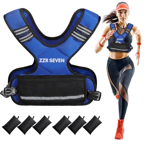 Weighted Vest for Women and Men, 4-10lbs/11-20lbs Adjustable Weighted Vest with 6 Iron Sand Weights, Running Vest for Strength Training, Workout, Running, Fitness, Weight Loss