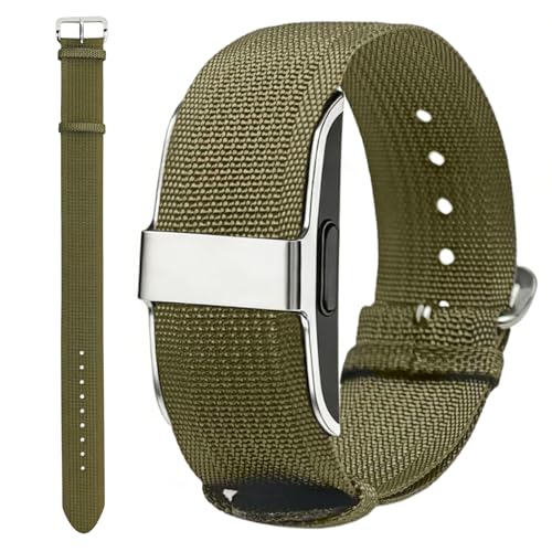 CAMTOVGCA Nylon Loop Compatible with Hume Band, Nylon Replacement Strap, Soft Adjustable Breathable Sport Wristband for Fitness Tracker - color: Green