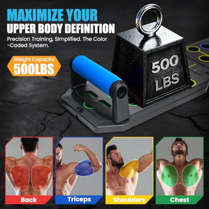 Portable Push Up Board - 20 in 1 Foldable Pushup Board Fitness