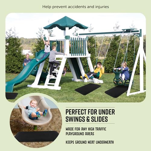 Playground Safety Rubber Wearmat for Swingsets and Slides - 1" Thick X 24" W X 40" L (1 Pack, Black)