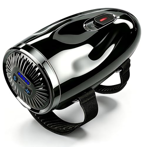 Professional Handheld Palm Massager with Adjustable Straps, 5 Modes, 2600mAh USB Rechargeable Vibrating Massager for Barber Salon, Neck & Scalp Care（Black）