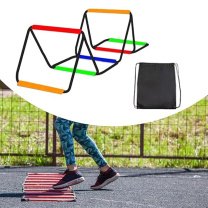 Agility Ladder Soccer Ladder Power Ladder Carbon Steel Material Easy Assembly Suitable for Football Basketball Rugby Volleyball - size: 6 Grids With Bag