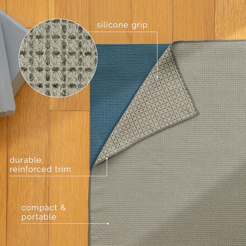 S&T INC. Yoga Mat Towel with Non-Slip Grip, Enhanced Silicone Grip, Soft and Absorbent for Gym, Pilates, and Hot Yoga Mat, 2 Pack, 24 inches x 72 inches, 340GSM, Pink and Grey - color: Pink and Grey