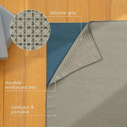 S&T INC. Yoga Mat Towel with Non-Slip Grip, Enhanced Silicone Grip, Soft and Absorbent for Gym, Pilates, and Hot Yoga Mat, 1 Pack, 24 inches x 72 inches, 340GSM, Grey - color: Grey