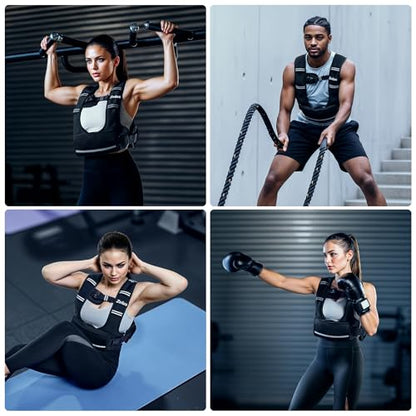 ZELUS Adjustable Weighted Vest for Women, Curve-Fit Ergonomic Workout Vest with 6 Removable Iron Sand Bags for Walking, Cardio & Strength Training, Available in 4–10 lb, 11–20 lb & 20–32 lb Options