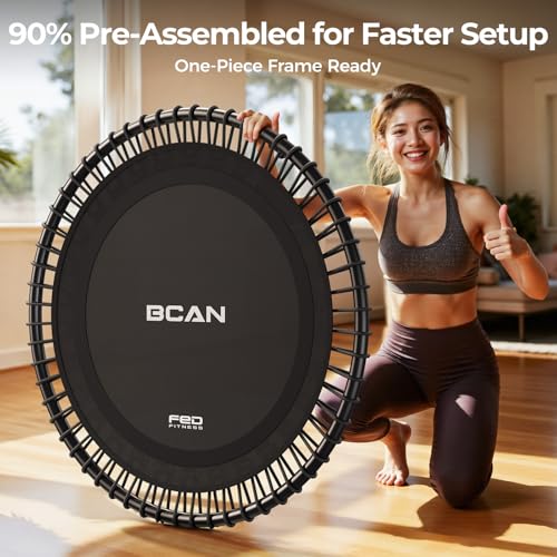 BCAN BT4 Soft Land Pro Adult Bungee Rebounder Trampoline Handle|FED Fitness - color: 38IN-Black