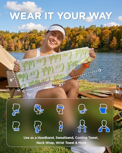 CoolRush Towel with Natural Mint Extract, Instant 3-Second Cooling Towel, Reusable Sports Cooling Wipes for Summer Heat, Alcohol-Free, for Running, Cycling, Gym, Outdoor Activities(5 Pack) - size: 5 Count (Pack of 1)