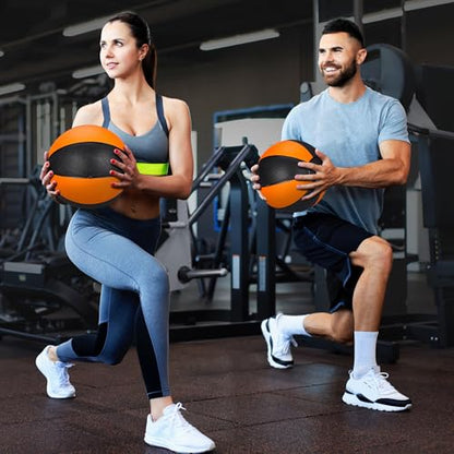 12lb Slam Medicine Ball Weighted Fitness Workout Ball with Rubber Shell Textured Grip for Core Strength, Exercise, Cardio, Balance and Flexibility Improves
