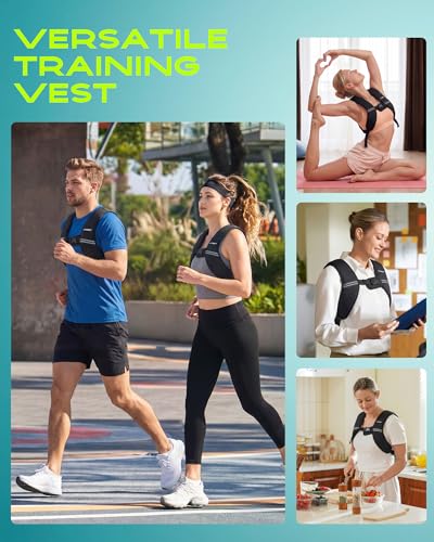 Weighted Vest, Weight Vest for Women Men, 5/10/15 lb Washable Silicone Soft Iron Workout Vest with Reflective Strips & Arm Pocket, Ultra Thin Fitness Vest for Training Walking Yoga - size: 10 LB