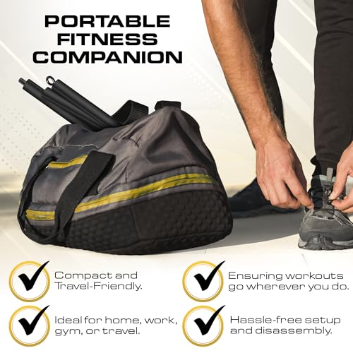 Pilates Bar Kit with Resistance Bands for Women & Men(30,40,50 Lbs), Pilate Bar with Non-Slip Foot Belts, 3-Section Pilates Bar Workout Equipment for Legs, Hip, Waist and Arm