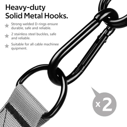 WALITO Exercise Handles, Replacement Cable Machine Attachments for Home Gym Equipment, Pulley System, Pilates, Resistance Bands, Strength Trainer, Heavy Duty Working Out Handles - color: Grey