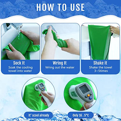 Hosuly 30 Pack Cooling Towels 40"x12" - color: Bright Color