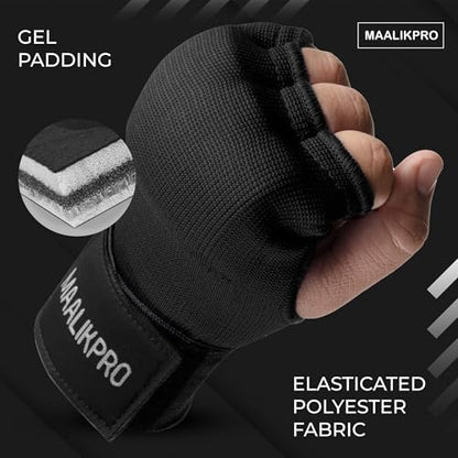 Boxing Hand Wraps Gel Inner Gloves | Gel Padded Hand Wraps for for Men & Women, Boxing, MMA, Muay Thai, & Martial Arts | with Long Wrist Wrap