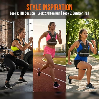 Weighted Vest for Women Adjustable (4-10lb / 6-15lb) Weight Vest for Walking & Running,Weights for Workout Exercise Fitness Gym, Odor-Free Neoprene & Wide Padded Comfort Shoulder Straps & Phone Pocket