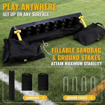 Soccer Rebounder Board - 6-in-1 Portable soccer wall rebounder for Backyard - Dual Surface Soccer Passing Board with 3 Adjustable Angles for Passing & Reaction Skills - Soccer Training Equipment