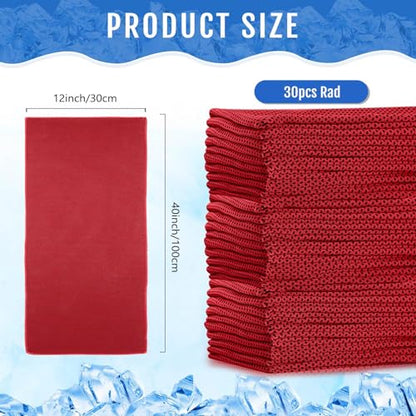 Hosuly 30 Pack Cooling Towels 40"x12" - color: Red