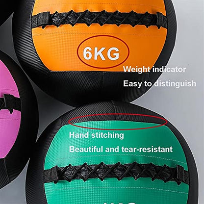 Medicine Ball Slam Ball Wall Ball Artificial Leather Squash Soft Medicine Ball for Strength and Conditioning Exercises Cross Training Cardio and Core Workouts (Size : 9KG/19.8LB)