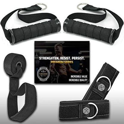TRIBE Resistance Bands Set with Loop Bands I Bands for Men&Women with Workout Bands, Loop Bands, Handles, Door Anchor, Ankle Strap, Exercise eBook I Resistance Training Fitness EquipMen&Women