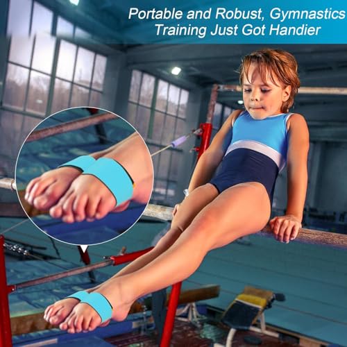 Sticky Toes for Gymnastics, 2 Pairs Tumbling Trainer Aid Equipment, Adjustable Elastic Foot Bands, Back Flip Tuck Handspring Training Straps for Kids Adults Gymnastics Cheerleading Diving Practice
