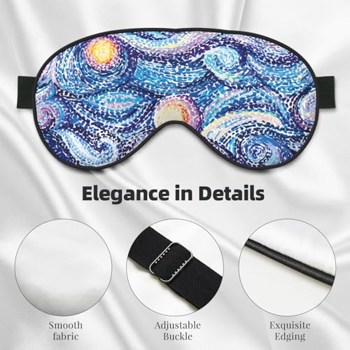 Abstract Blue Night Sky Sleep Mask Eye Mask with Adjustable Strap Eye Sleep Shade Cover Blocks Light for Women Men Airplane Travel Nap - color: Abstract Blue Night Sky