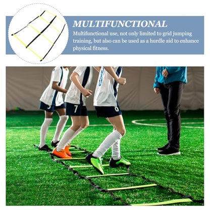 Kisangel Football Ladder: Nine-Square Agility Ladder for Soccer Training - Athletic Speed Training Tool for Footwork - Football Agility and Fitness Workouts Supply
