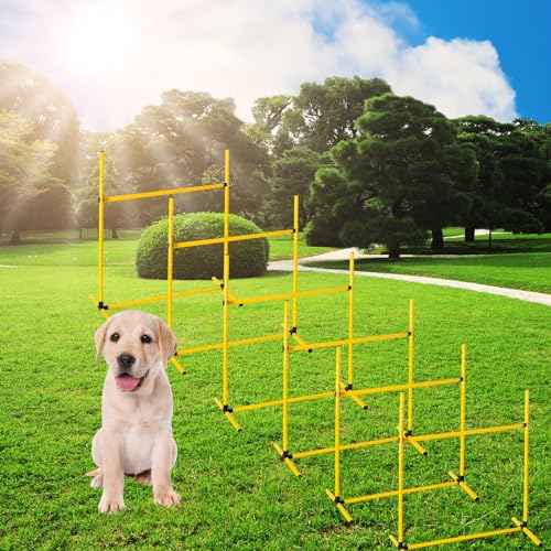 Halloscume 6 Pcs Dog Agility Training Jumps Hurdles,Yellow - color: Yellow